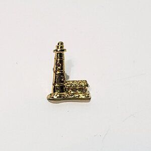 Vintage Lighthouse Gold Tone Lapel Pin 1/2" Tie Tack